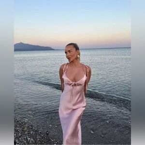 ZARA NWT SATIN EFFECT CUT OUT DRESS